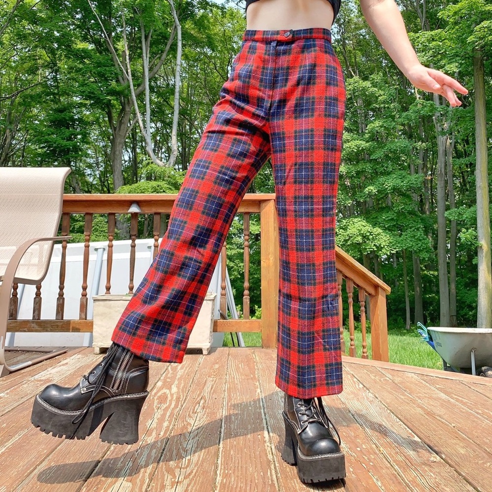 3xHP💋Vtg 1970s Pendleton Plaid Wool Pants